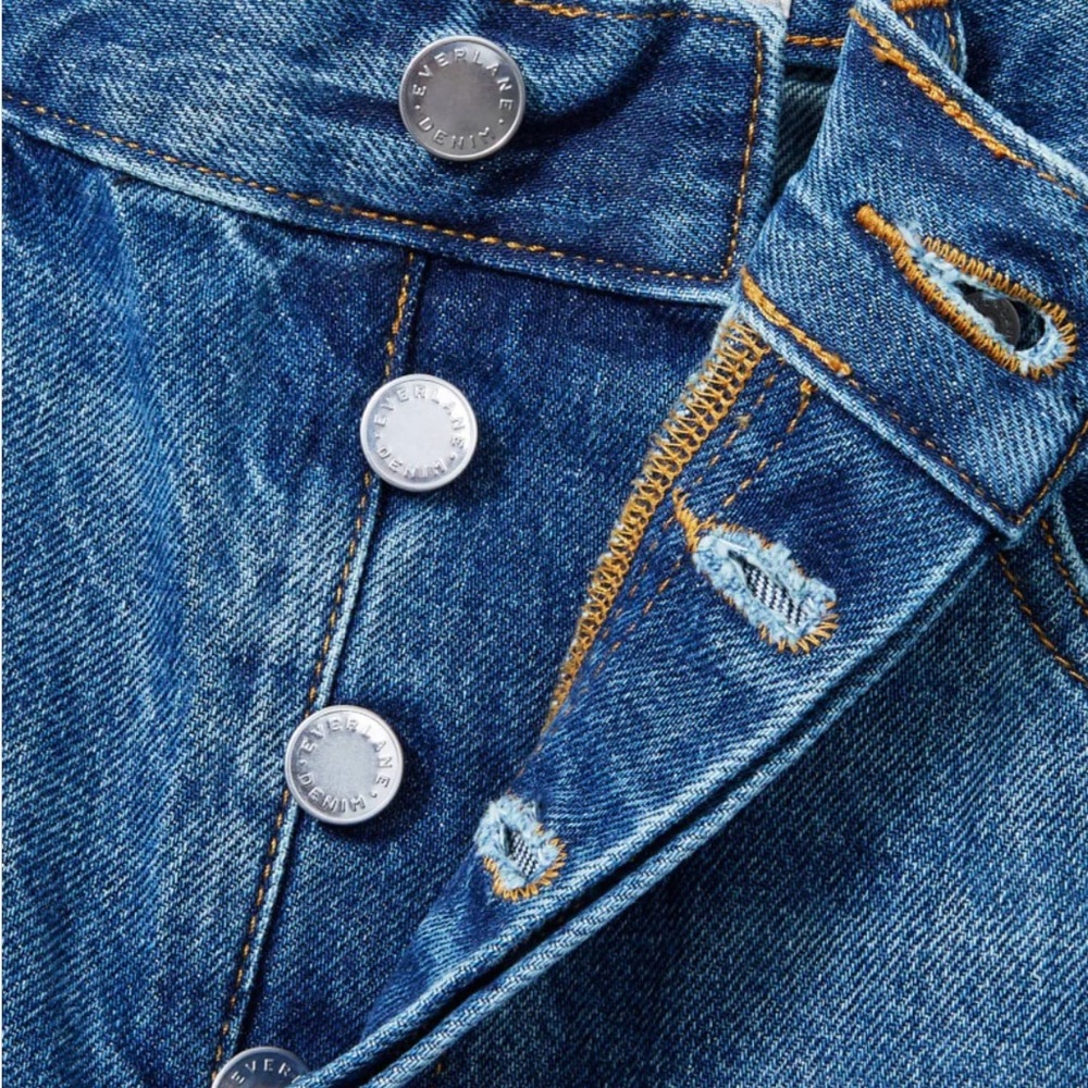 NWT! Everlane Relaxed Straight Jeans The Rigid Slouch Jeans- Washed Indigo -27 - Picture 9 of 12